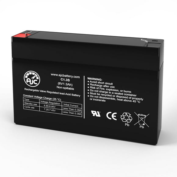 Exitronix 612 6V 1.3Ah Emergency Light Battery - This Is an AJC Brand Replacement