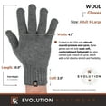 thumbnail image 3 of Wool Knit Gloves - Made in the USA - Super Soft Merino Wool - X-Large - Grey, 3 of 7
