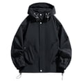 thumbnail image 2 of Zysthvn Outdoor Jackets for Men Athletic Fall Lightweight Rain Mens Sport Coat Hooded Full Zip with Pockets Solid Hiking, 2 of 9