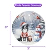 thumbnail image 5 of Hello Winter Border Collie Football Snowman Welcome Snowy Morning Ceramic Round Ornament Borders Dog Lovers Gifts Idea Home Tree Decor - 01012, 5 of 5