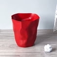 thumbnail image 3 of Hi.FANCY Rugate Design Bathroom Wastebasket, Plastic, White & Black & Red, 3 of 4