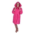 thumbnail image 2 of Puffy Cotton Teen / Petite Unisex Hoodie Bathrobe 100% Natural Soft Cotton - Hot Pink, 2 of 7