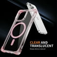 thumbnail image 6 of Frosted Four Corners Thickened Air Cushion for iPhone 13 Pro Max Case, 4 Corners Airbag Anti-Fall Magnetic[Compatible With Magsafe] Transparent Bracket Case Camera Protection Cover,Pink, 6 of 7