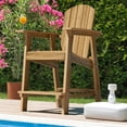 thumbnail image 6 of Dextrus Adirondack Chair Set of 2, Poly Bar Height Balcony 25" Tall Chairs - Brown, 6 of 8