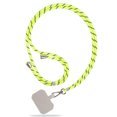 thumbnail image 1 of Cuerda universal para el cuello del teléfono móvil Hebilla a presión de metal ajustable Cordón con soporte antipérdida con tarjeta adhesiva Viajes al aire libre Senderismo Verde Blanco kenally  EL005430-03, 1 of 2