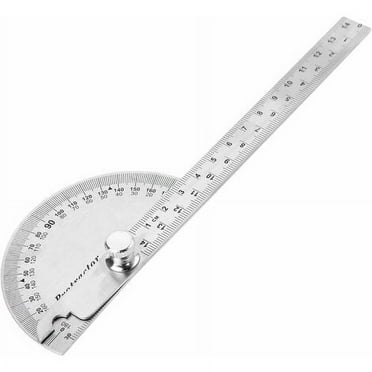Multifunctional Stainless Steel 180° Protractor Angle Finder with Measuring Arm and Folding Ruler for Painting and Drawing