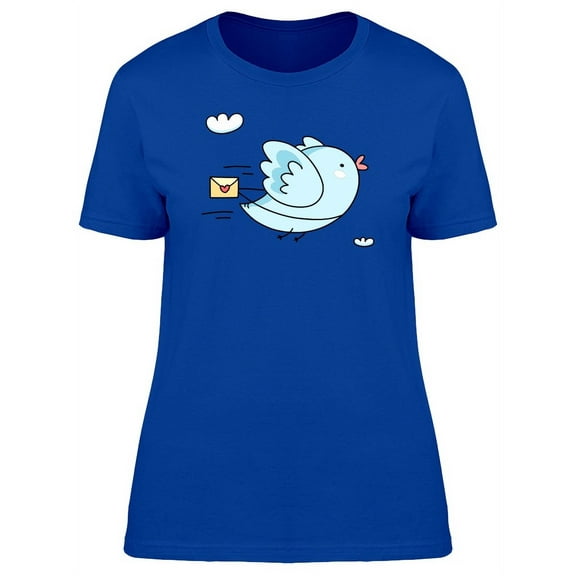 Cool Messenger Bird Cartoon T-Shirt Women -Image by Shutterstock, Female x-Large