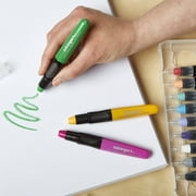 KINGART Mixed Media Gel Stick Crayons, 12 Primary Colors