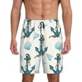 thumbnail image 3 of Lsque Anchors And Shells Mens Sleep Pajama Shorts,Short Pajama Pants, Cotton Ultra-Soft Knit-4X-Large, 3 of 9