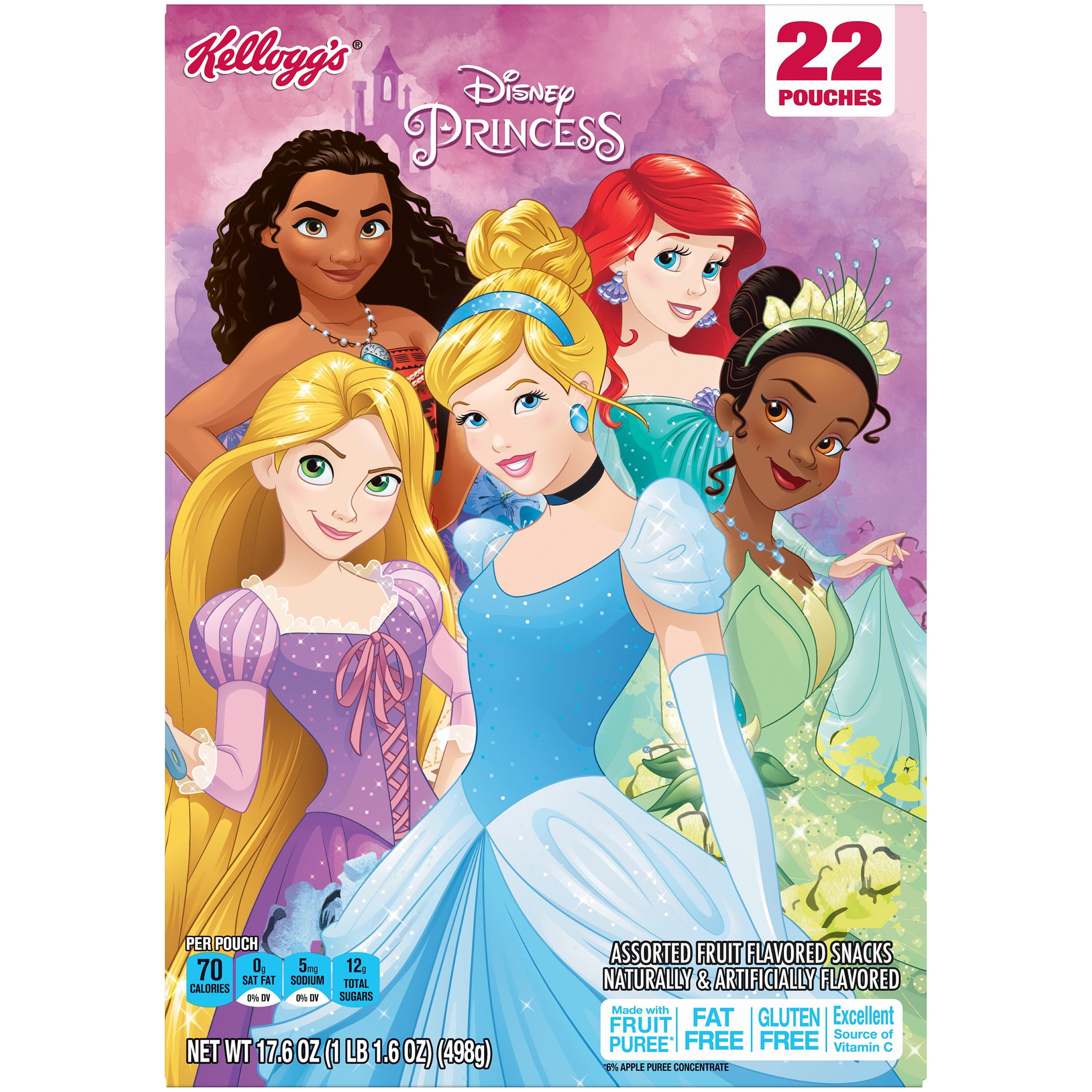 Kellogg's Disney Princesses Fruit Snacks, 0.8 oz, 22 Count