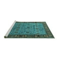 thumbnail image 2 of Ahgly Company Machine Washable Indoor Rectangle Oriental Turquoise Blue Industrial Area Rugs, 7' x 9', 2 of 4