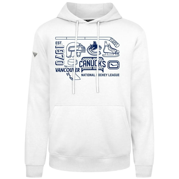 Men's Levelwear  White Vancouver Canucks Podium Campaign Pullover Hoodie