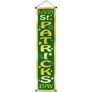 Happy St. Patrick's Day 5' Velvet-Lame Fabric Door Panel Banner Decor, Green