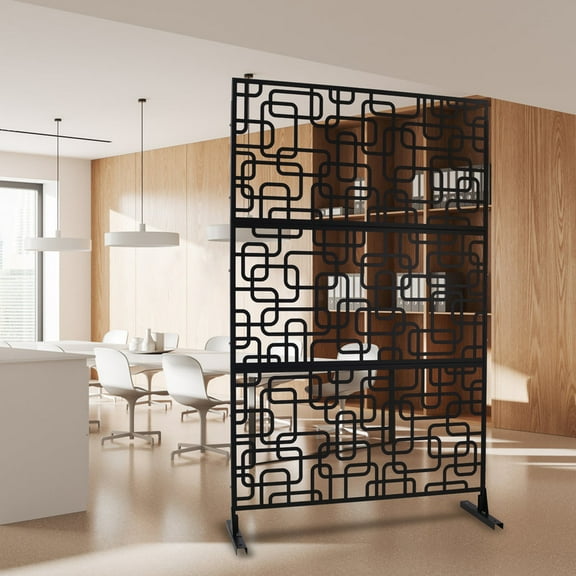 Outdoor & Indoor Privacy Screen Metal Privacy Screen 76" H×48" W, Freestanding Decorative Privacy Screen for Deck Balcony Patio, Privacy Fence Panels for Outside Lawn Garden