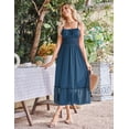 thumbnail image 4 of Vestido GRACE KARIN, casual, de verano, maxi azul fruncido para mujer, 4 of 7
