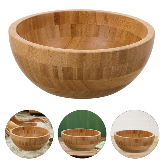 Raindrops Wooden Fruit Bowl Large Yellow for Eating Food Use Stylish and Portable