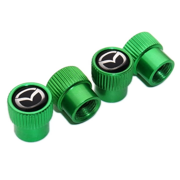 4pcs Universal Fit Mazda Car Wheels Tire Air Valve Caps Stem Dust Cover Green