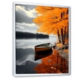 thumbnail image 2 of Designart "Orange Lakehouse Reflections Of silence III" Cottage Floater Framed Wall Art Print, 2 of 7
