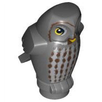 LEGO Animal Owl, Angular Features with Yellow Beak and Eyes and Light Bluish Gray and Dark Brown Chest Feathers Pattern (Errol) Minifigure