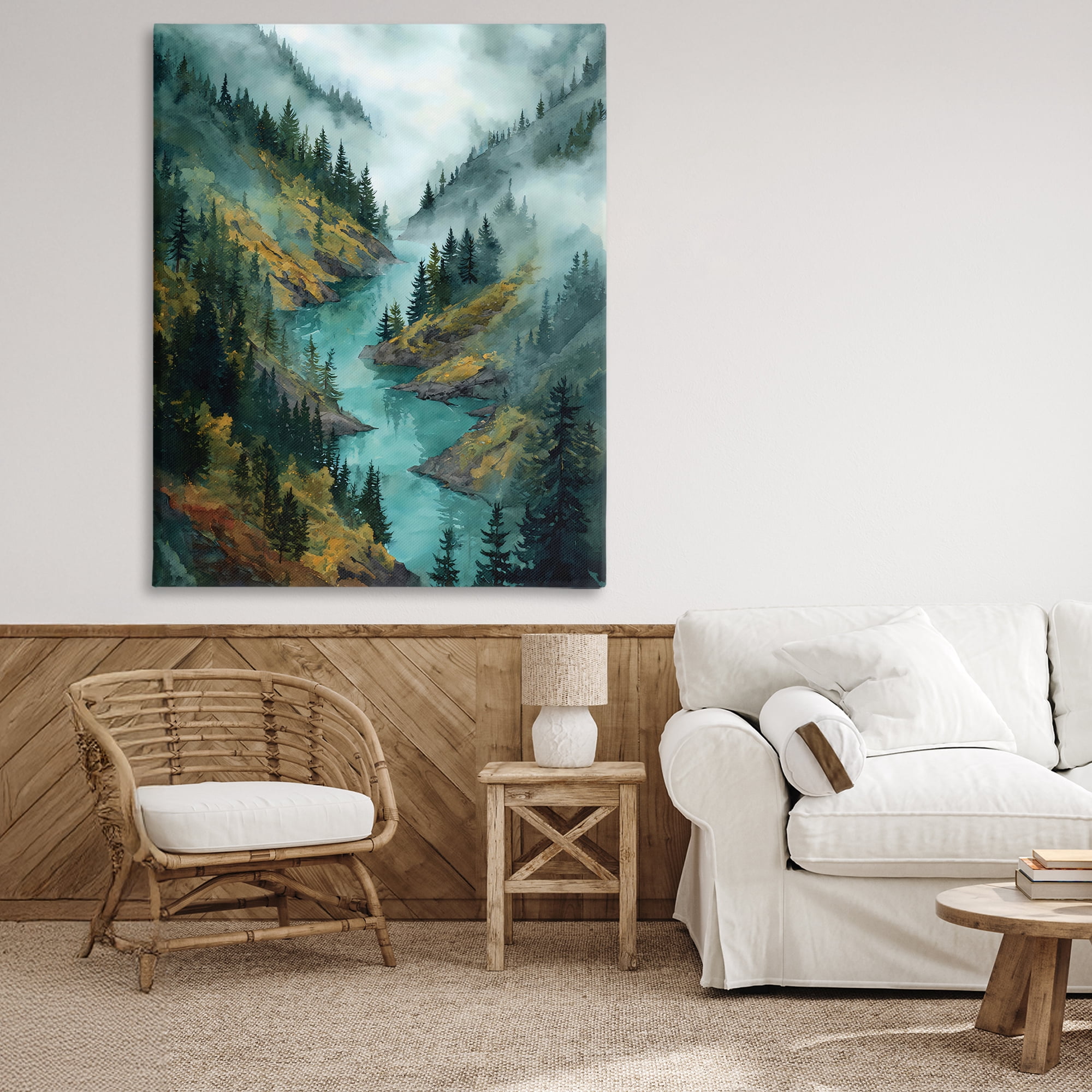 Stupell Industries Turquoise Mountain River Bends Canvas Wall Art, design by Franklyn Gregory