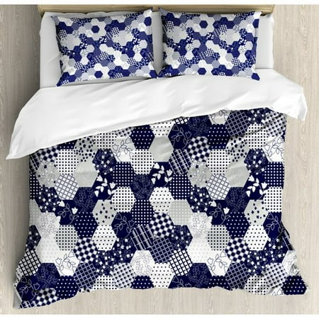 Ambesonne Octagon Patchwork Style Pattern Image With Dots Stars
