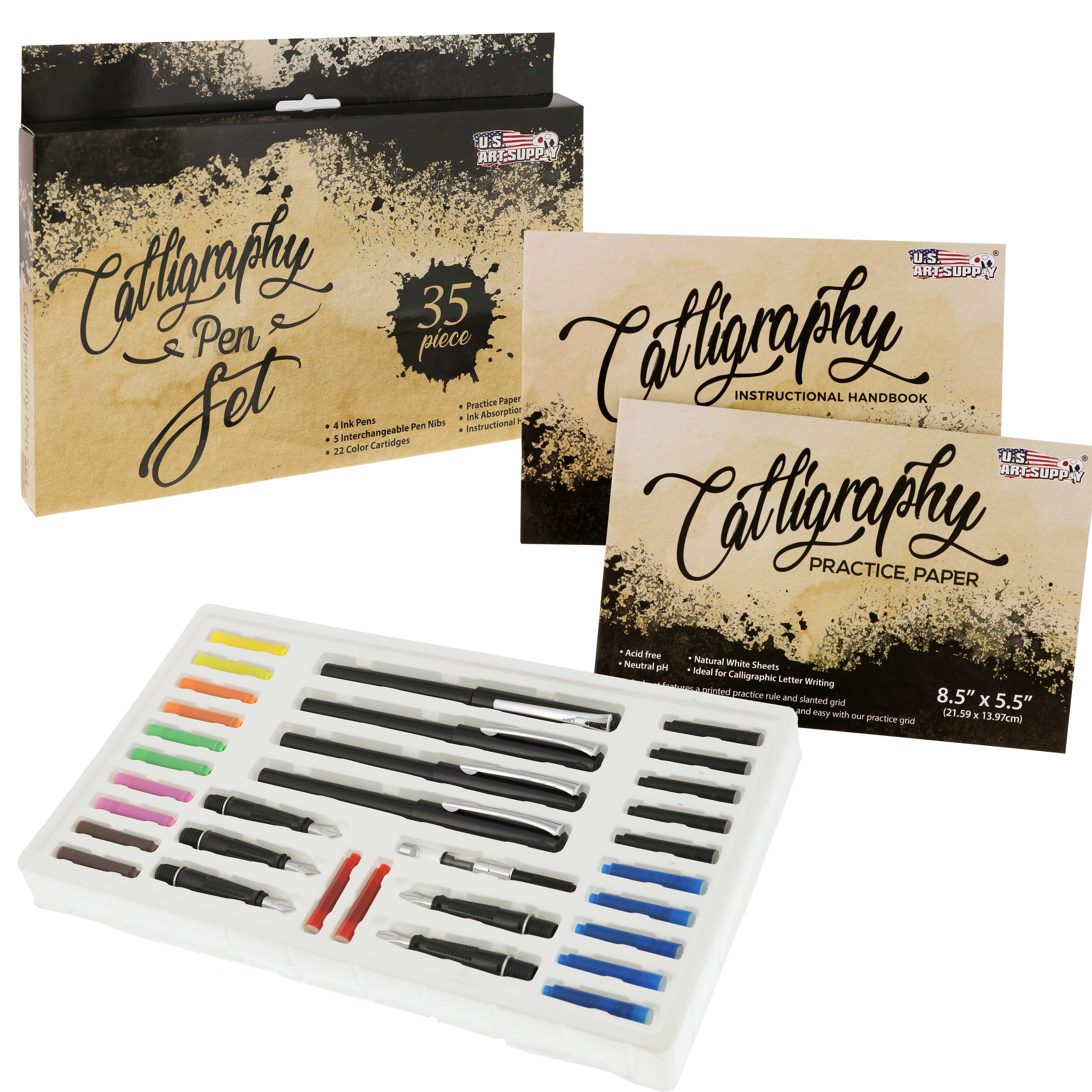 U.S. Art Supply 35-Piece Calligraphy Pen Writing Set photo 1