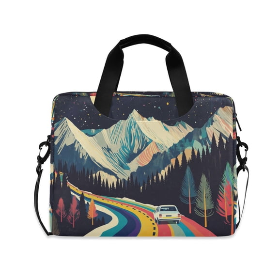 FORMRS 16" Laptop Bag Carrying Sleeve Case with Handle Travel Shoulder Briefcase, Evening Mountain Road