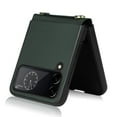 thumbnail image 6 of SaniMore for Samsung Galaxy Z Flip 4 (6.7" 2022) Case, PU Leather Hinge Protection Crossbody Lanyard Wear-resistant SlimLightweight Shockproof Anti-fall Shell, Darkgreen, 6 of 8