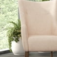 thumbnail image 3 of Emma + Oliver Traditional Wingback Accent Chair, Faux Leather Upholstery and Wooden Frame and Legs, Light Brown, 3 of 10
