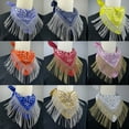 thumbnail image 4 of YUUZONE Unisex Rhinestone Fringe Bandana Cashew Print Embellished Triangle-Scarf, 4 of 19