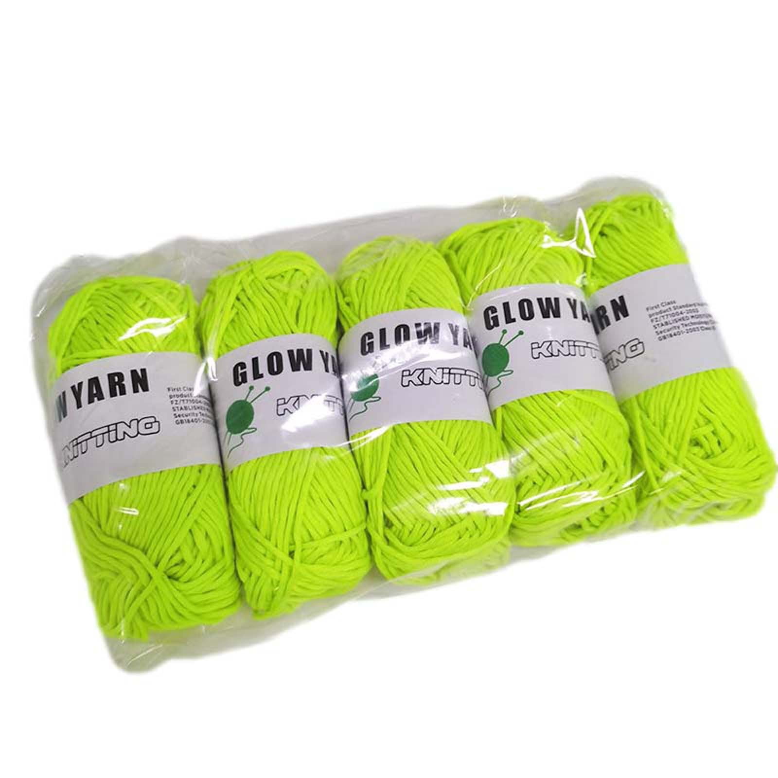 Aihimol DIY Glow in The Dark Yarn - 5 Rolls 173 FT Luminous Wool Yarn for Crocheting,Knitting,Crafts Sewing Beginners - Christmas Halloween Party Decor，Mom Girl Gifts