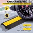 thumbnail image 5 of VEVOR 2-Channel Cable Protector Ramp, 37.4" Rubber with Black & Yellow, 5 of 9