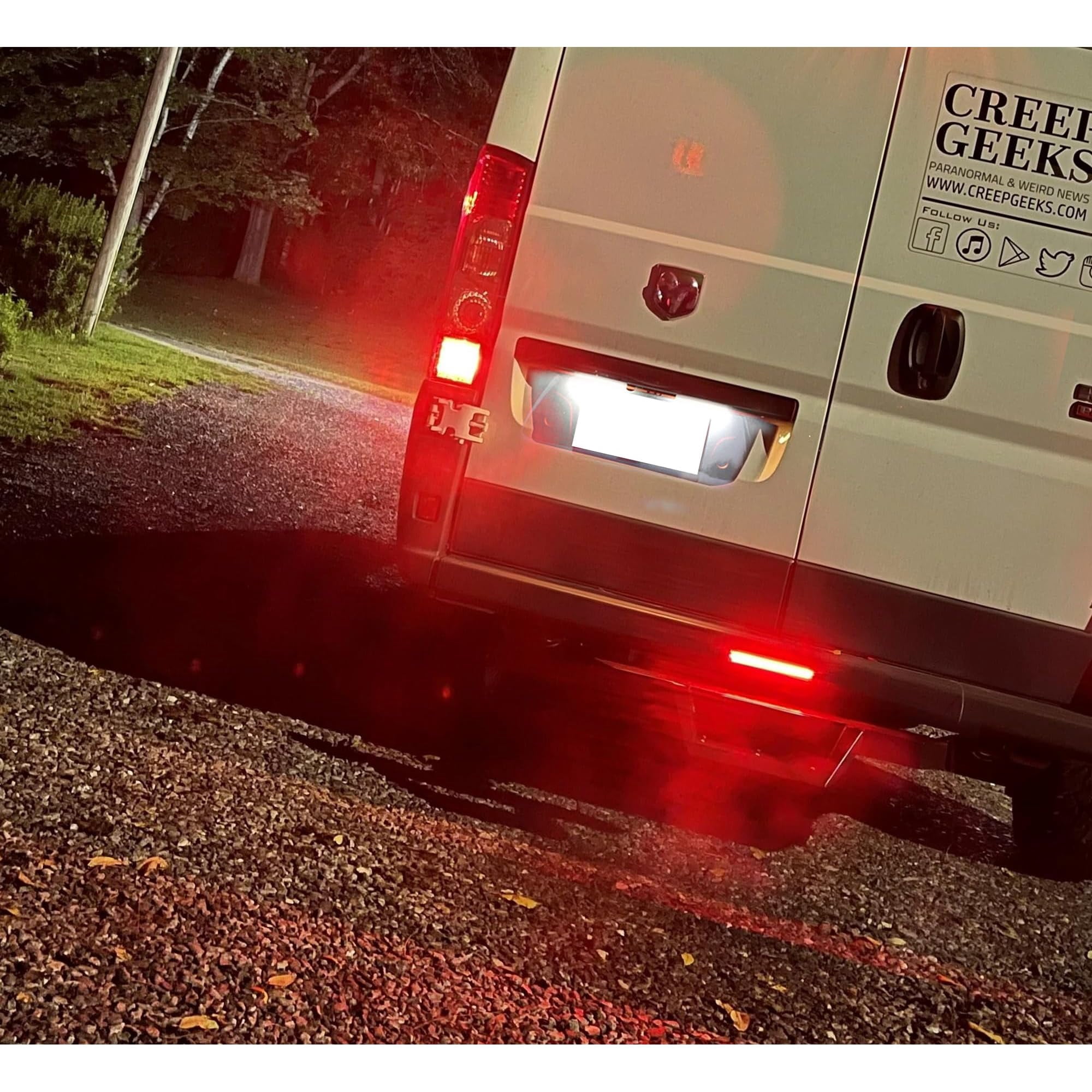Xenon White Full LED License Plate Light Kit For RAM 2014-up Promaster 1500 2500 3500, Powered By 18-SMD LED Diodes