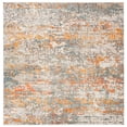 thumbnail image 3 of SAFAVIEH Madison Kebo Abstract Area Rug, Grey/Orange, 9' x 9' Square - Large - Modern Design, Grey & Orange, Ideal for Living Room, Bedroom, Dining Space, 3 of 17