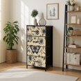 thumbnail image 7 of Boho Dresser for Bedroom with 4 Storage Drawers Boho Butterfly Moon Flower Botanical Plant Floral Vintage Aesthetic Dressers Chest of Drawers Steel Framed Fabric Closet Organizers for Entryway, 7 of 7