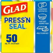 (2 pack) Glad Pressn Seal Food Plastic Wrap, 50 sq ft Roll