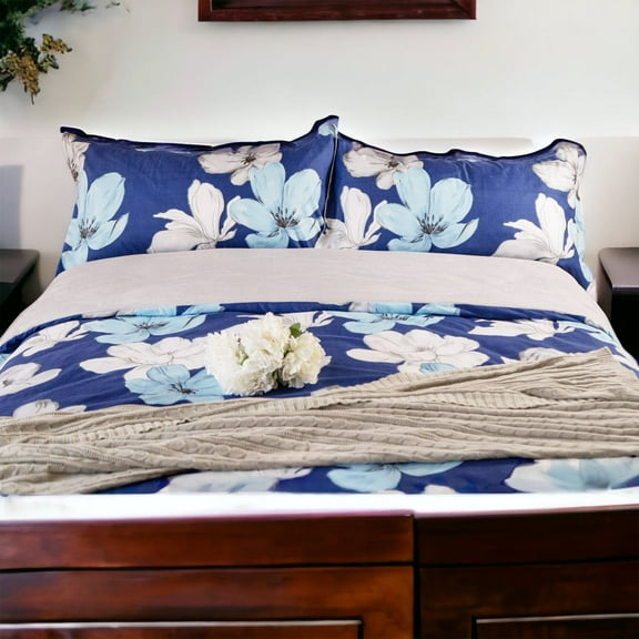 Microfiber Reversible 3 Piece Duvet Cover Set Bedding Set Ultra Soft Lightweight 1 Cover 2 Pillow case Queen