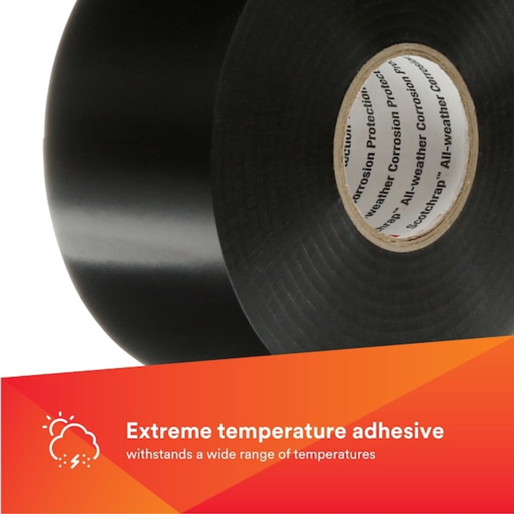 3M Electrical Scotchrap All-Weather Corrosion Protection Tapes 50, 100 ft X 2in, 10 mil, Black