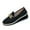 Black, variant on Wensltd Fashion Metal Chain Wedge Loafers for Women Plus Size Chunky Sole Versatile Walking Shoes Size 6-12