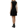 thumbnail image 3 of Sleeveless Dress for Women Casual Crew Neck A Line Swing Mini Tank Dresses XS Black, 3 of 6