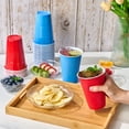 thumbnail image 4 of JOLLY CHEF 100 Pack 16 oz Disposable Plastic Cups, Red and Blue Party Plastic Cups for Parties, Picnics and BBQ, 4 of 7