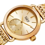Womens Quartz Second Indicator Stainless Steel Gold-Tone Bracelet Watch
