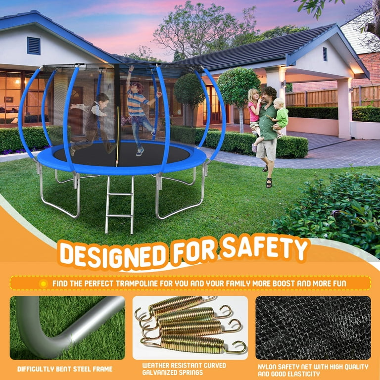 SENCHO GINSYTALIOR 10ft Trampoline, Steel Ladder, 530lbs