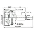 thumbnail image 2 of Febest OUTER CV JOINT 27X61.2X30 # 0110-AVV50A48 OEM 43410-33340, 2 of 2