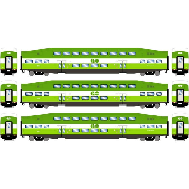 Athearn HO Scale Bombardier Coach Passenger Car GO Transit (Green/White