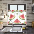 thumbnail image 4 of Yayeee Kitchen Curtains Tier Pair Light Filtering 27"x36" Rod Pocket Short Cafe Window Panel, Cartoon Watermelon, 4 of 7