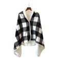 thumbnail image 1 of Bearachild Manta de poliéster para invierno y otoño, portátil, plegable, de repuesto, reutilizable, Rectangular, térmica, cálida, para mantener el Suministros térmicos Negro Blanco Tipo 1 Bearachild HA071591-01, 1 of 6