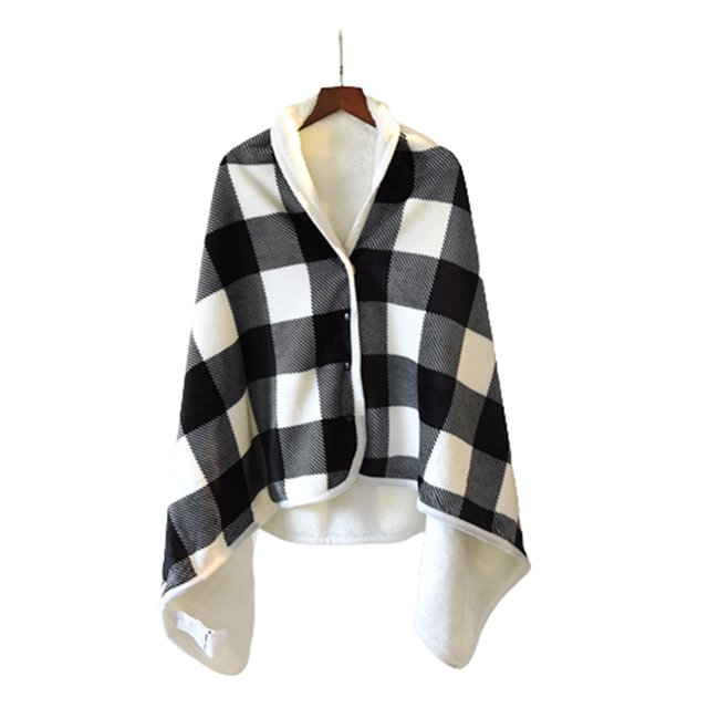 Bearachild Manta de poliéster para invierno y otoño, portátil, plegable, de repuesto, reutilizable, Rectangular, térmica, cálida, para mantener el Suministros térmicos Negro Blanco Tipo 1 Bearachild HA071591-01