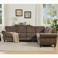 thumbnail image 6 of [Modern L-Shaped Chenille Sectional Sofa 109.5" with Rivets & Rolled Armrests], 6 of 19