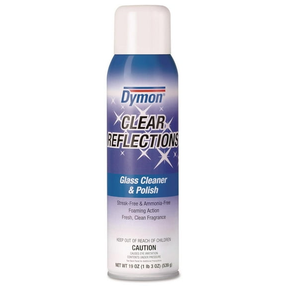 Dymon Clear Reflections Mirror & Glass Cleaner 20oz Aerosol 12/Carton 38520